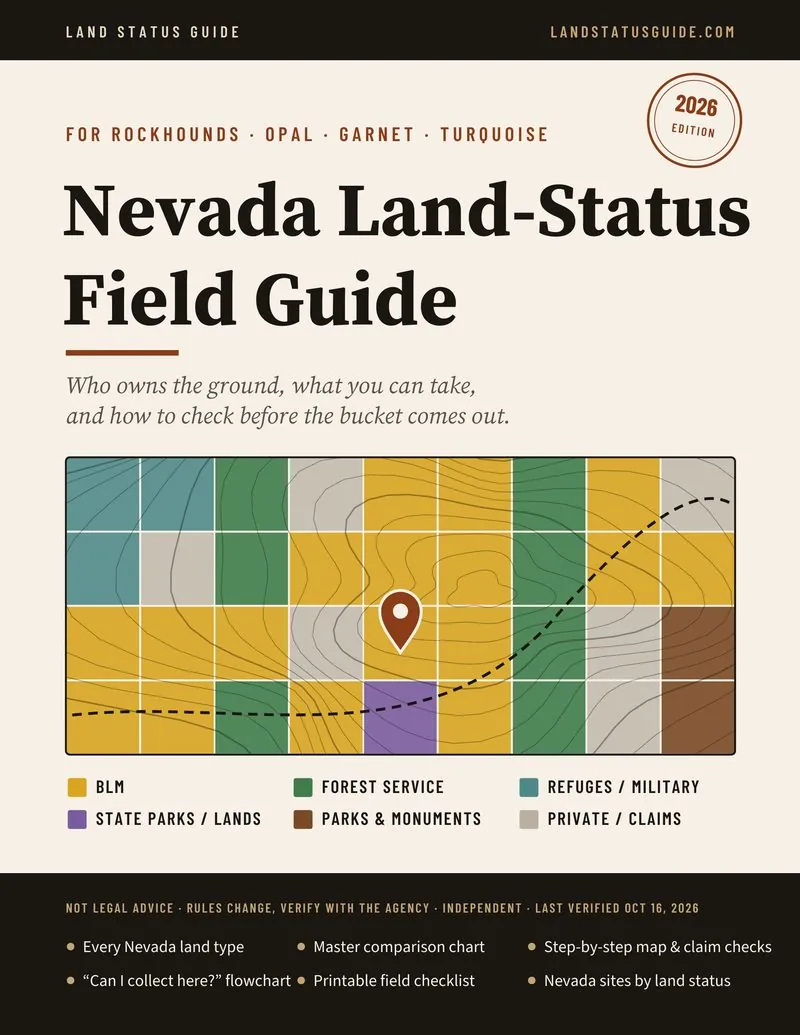 Cover of the Nevada Land-Status Field Guide for Rockhounds