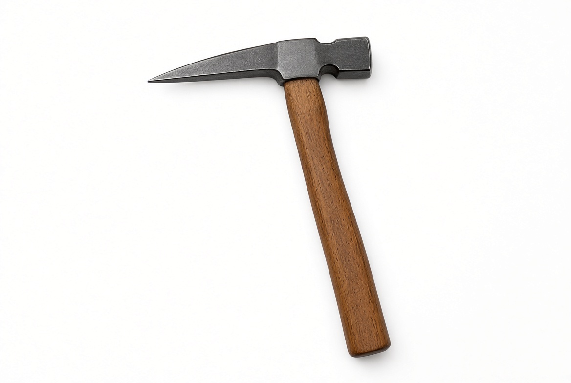 Geology rock hammer with a pick and a square face